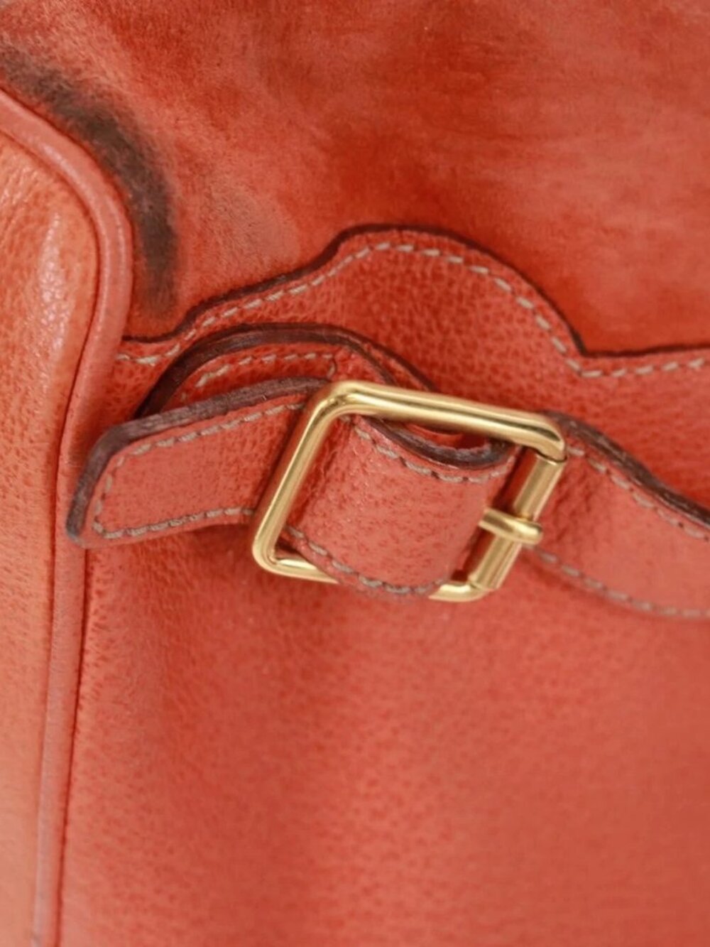 GUCCI Bamboo Backpack Suede Orange Gold 003 58 0030 Auth 159296 - Picture 10 of 16